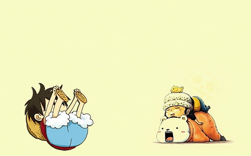 Ilustrasi Luffy, Anime, One Piece, Bepo (One Piece), Monkey D. Luffy, Trafalgar Law, Wallpaper HD HD wallpaper