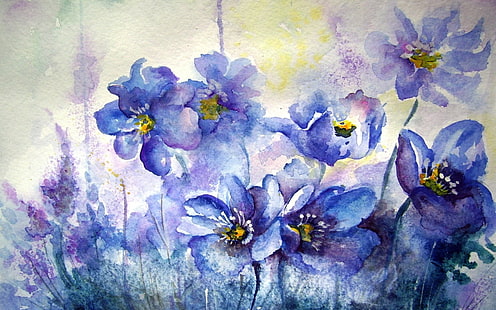 Blume, Malerei, Aquarell, HD-Hintergrundbild HD wallpaper
