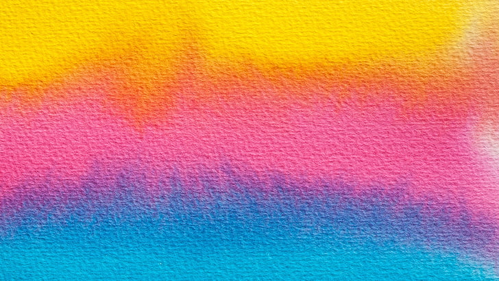 kanvas, lukisan, warna-warni, warna, biru, pink, kuning, cat air, cat air, cat air, pewarna, Wallpaper HD