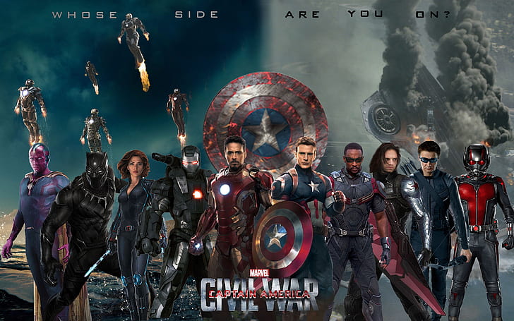 Marvel-Film 2016, Captain America: Bürgerkrieg, Marvel-Captain-America-Bürgerkrieg, Marvel, Film, 2016, Captain America, Bürgerkrieg, HD-Hintergrundbild