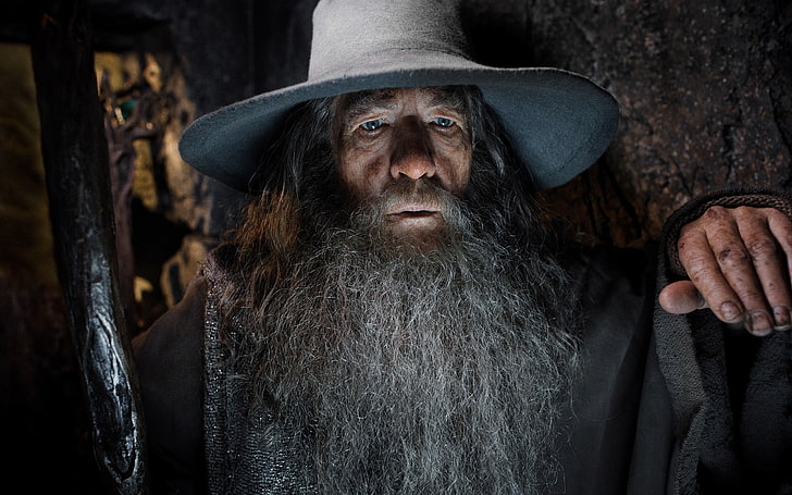men, The Hobbit: The Desolation of Smaug, The Hobbit, Ian McKellen, wizard, actor, Gandalf, HD wallpaper