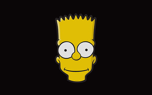 Bart, twarz, sztuka, ilust, ciemny, simpsonowie, minimalny, prosty, Tapety HD HD wallpaper