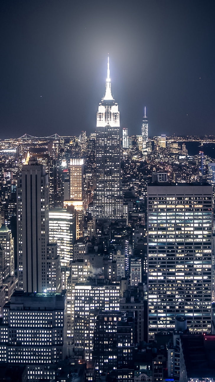 مركز روكفلر مدينة نيويورك ، مبنى إمباير ستيت ، مناظر المدينة ، نيويورك ، مناظر المدينة ، المدينة ، مدينة نيويورك، خلفية HD، خلفية الهاتف
