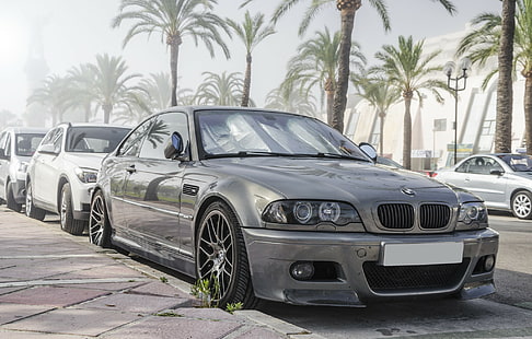 BMW E46 сив, bmw, E46, M3, сив, bmw m3 сив, HD тапет HD wallpaper
