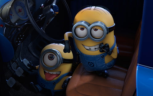 Despicable Me 2 Smile, figurka Minions Bob i Stuart, Despicable Me 2, filmy z 2013 roku, Tapety HD HD wallpaper