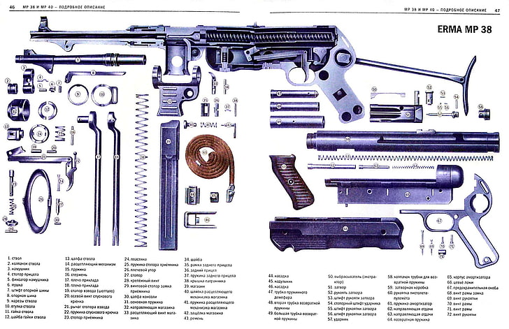 detallado, alemán, pistolas, mp38, esquemático, Fondo de pantalla HD