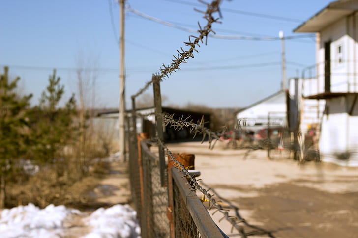 Russia, urbano, filo spinato, recinzione, Sfondo HD