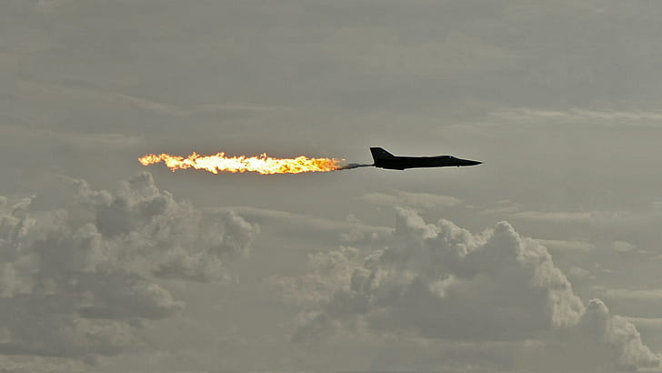 Flame On, black plane, plane, fire, aircraft planes, HD wallpaper