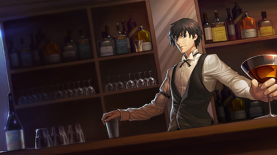 bartender anime karaktär grafisk tapet, anime, mörkare än svart, Hei, anime pojkar, HD tapet HD wallpaper