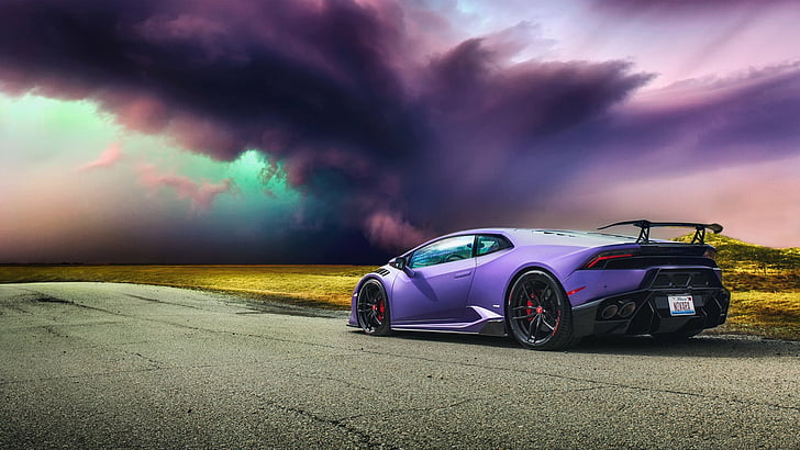 Lamborghini, Lamborghini Huracan, Car, Purple Car, Sport Car, Supercar, Vehicle, HD wallpaper