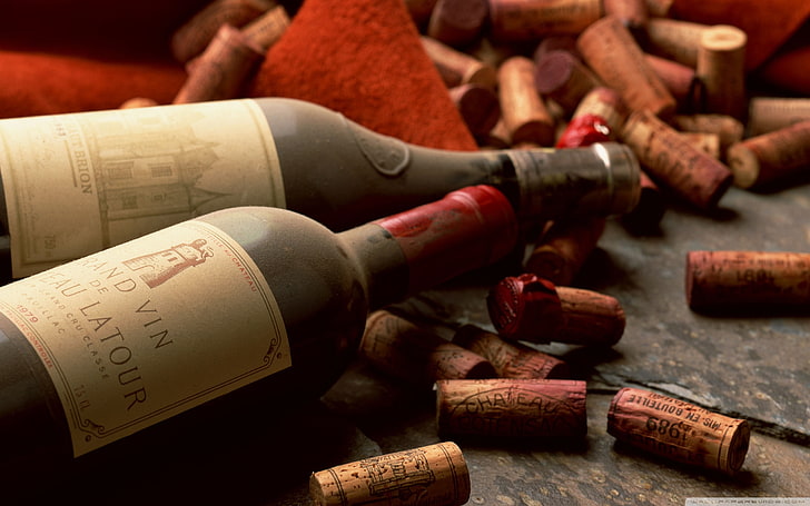 النبيذ ، الزجاجات ، الفلين ، الغبار ، الفرنسية، خلفية HD