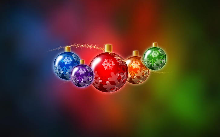 Коледни топки илюстрация, Коледа, топка, илюстрация, HD тапет