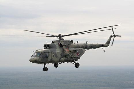 Rússia, força aérea, exército russo, helicóptero de combate, MI-8, HD papel de parede HD wallpaper