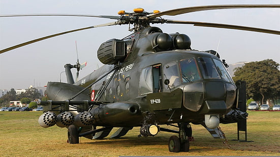 black helicopter, BBC, weapons, Helicopter, Mi-8, Peru, AMTSH, Mi-171, HD wallpaper HD wallpaper