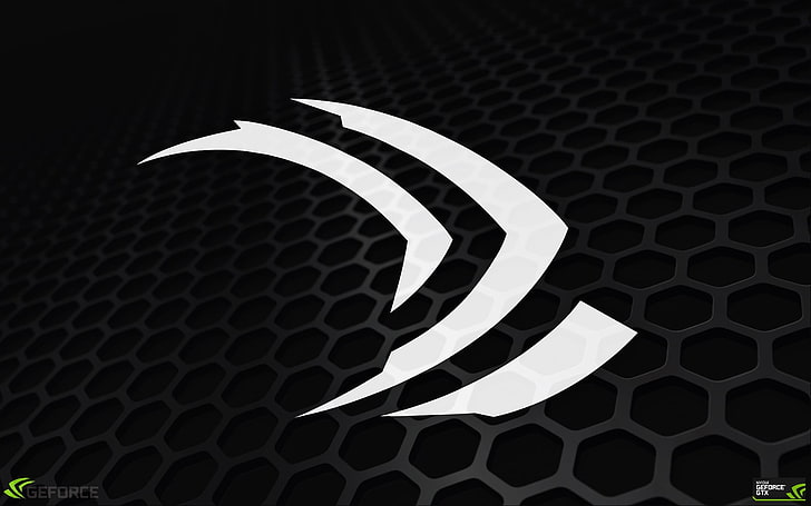 biało-czarne logo, Nvidia, NVIDIA Iray, karta graficzna, logo, czarny, procesory graficzne, Tapety HD