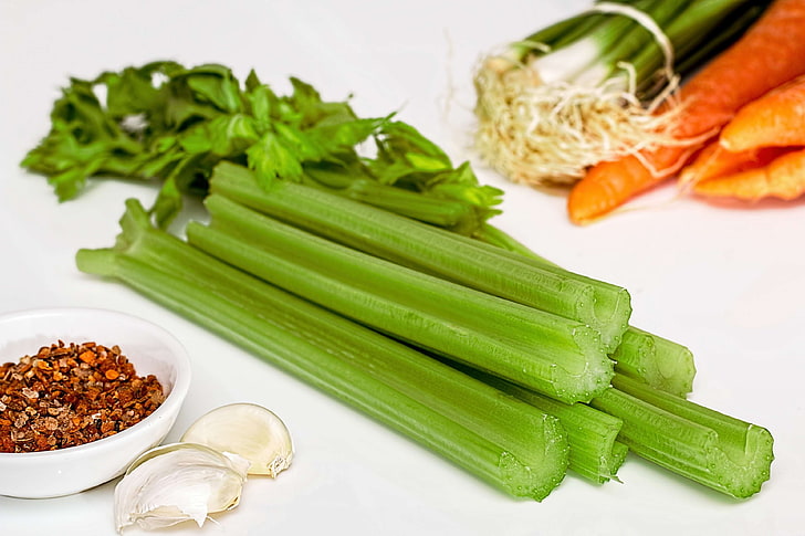 celery, food, fresh, ingredients, vegetables, HD wallpaper