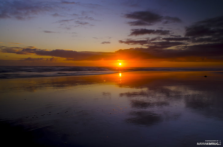 sunset, Auckland, HD wallpaper