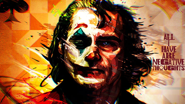 Joker, Joker (Film 2019), Joaquin Phoenix, karya seni, film, kutipan, wajah, Wallpaper HD