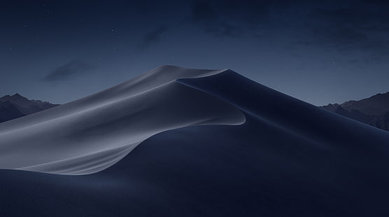 macOS Mojave Night, montagne de sable, ordinateurs, Mac, pomme, nuit, macos, mojave, désert, Fond d'écran HD HD wallpaper