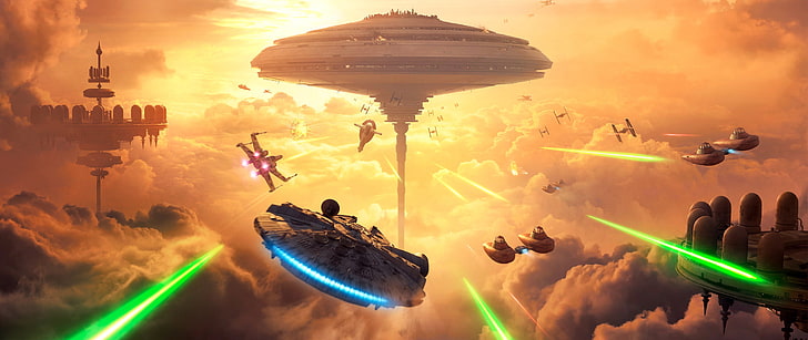 Star Wars, Millennium Falcon, X-wing, HD wallpaper
