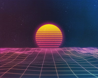 solillustration, synthwave, New Retro Wave, HD tapet HD wallpaper