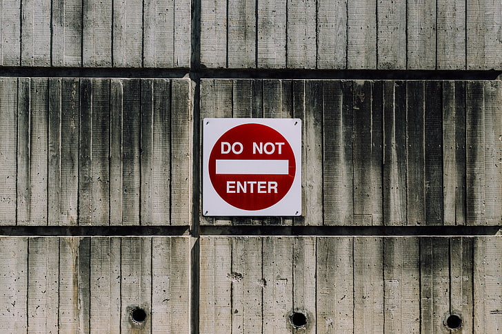 N'entrez pas de signalisation, inscription, panneau, interdiction, mur, Fond d'écran HD