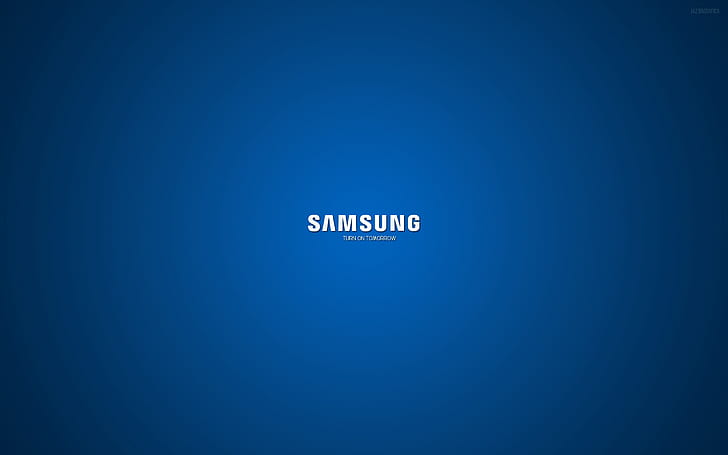 Samsung, empresa, logotipo, azul, blanco, Fondo de pantalla HD