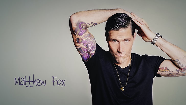 Matthew Fox, matthew fox, actor, photo shoots, tattoos, HD wallpaper