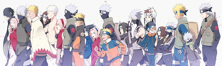 Naruto, Itachi Uchiha, Kakashi Hatake, Minato Namikaze, Naruto Uzumaki, Obito Uchiha, Rin Nohara, Sakura Haruno, Sasuke Uchiha, HD wallpaper