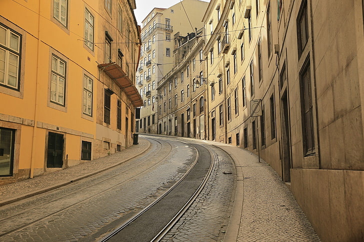 city, Lisbon, photography, Portugal, road, HD wallpaper