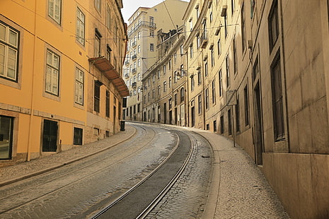 city, Lisbon, photography, Portugal, road, HD wallpaper HD wallpaper