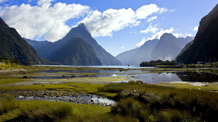 Milford Sound Ou Piopiotahi Em Maori Fiorde A Sudoeste Da Ilha Sul Da Nova Zelândia, HD papel de parede