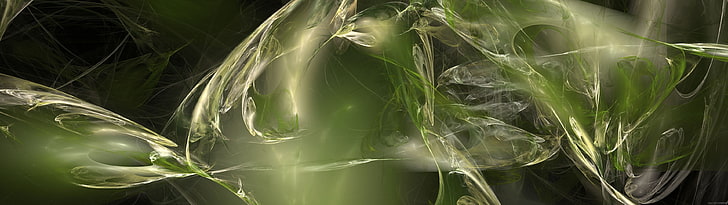 خلفية رقمية دخان أخضر وأبيض ، شاشة متعددة ، فن تجريدي ، رقمي ، ملون، خلفية HD