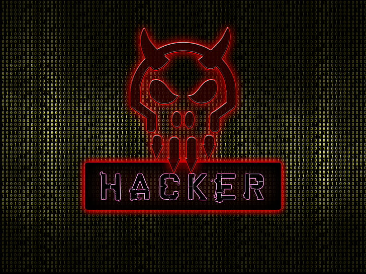 赤い頭蓋骨ハッカー、頭蓋骨、ハッカー、コンピューター、 HDデスクトップの壁紙