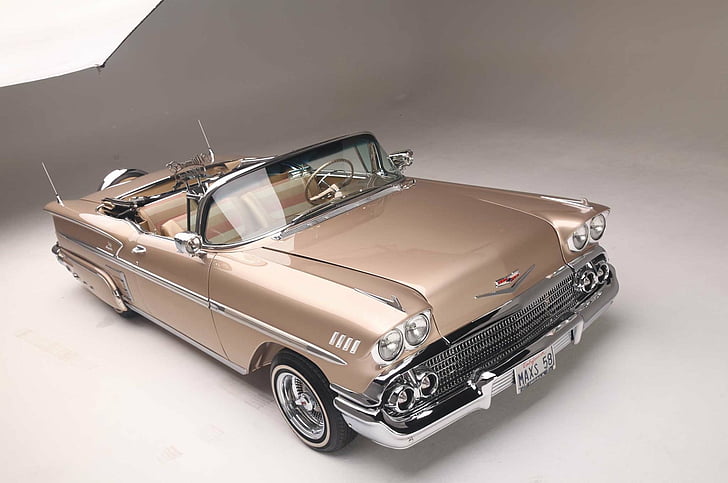 Chevrolet, Шевроле Импала, 1958 Chevrolet Impala, Lowrider, Мускул Кар, HD обои