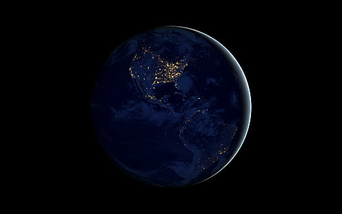 Земя, нощ, космос, планета, Слънчева система, HD тапет HD wallpaper