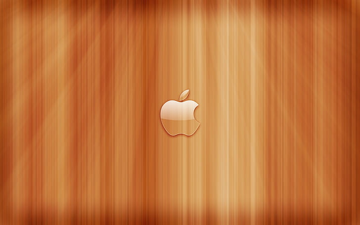 Apple Wood, apple logo, logo apple, mac, glass, minimal, HD wallpaper