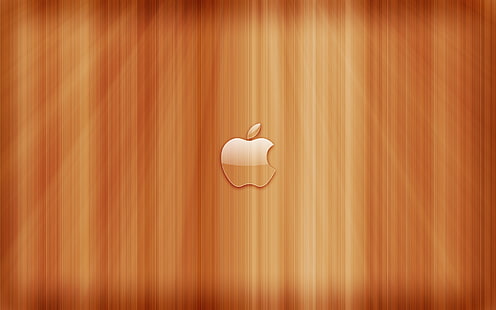 Apple Wood, apple logo, logo apple, mac, glass, minimal, HD wallpaper HD wallpaper