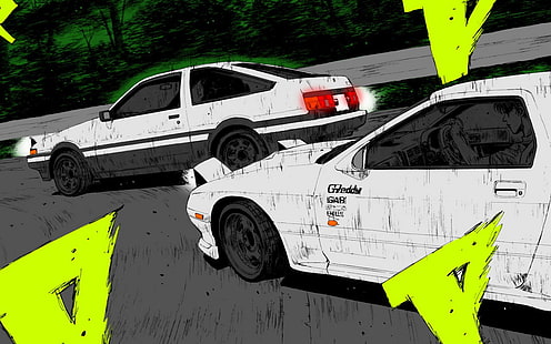 Toyota AE86 Mazda RX-7 Drift Zeichnung HD, Autos, Zeichnung, Drift, Toyota, Mazda, RX, 7, AE86, HD-Hintergrundbild HD wallpaper