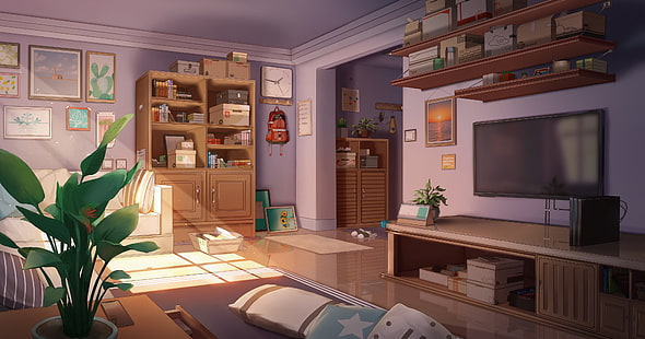 Аниме, Оригинал, Комната, HD обои HD wallpaper
