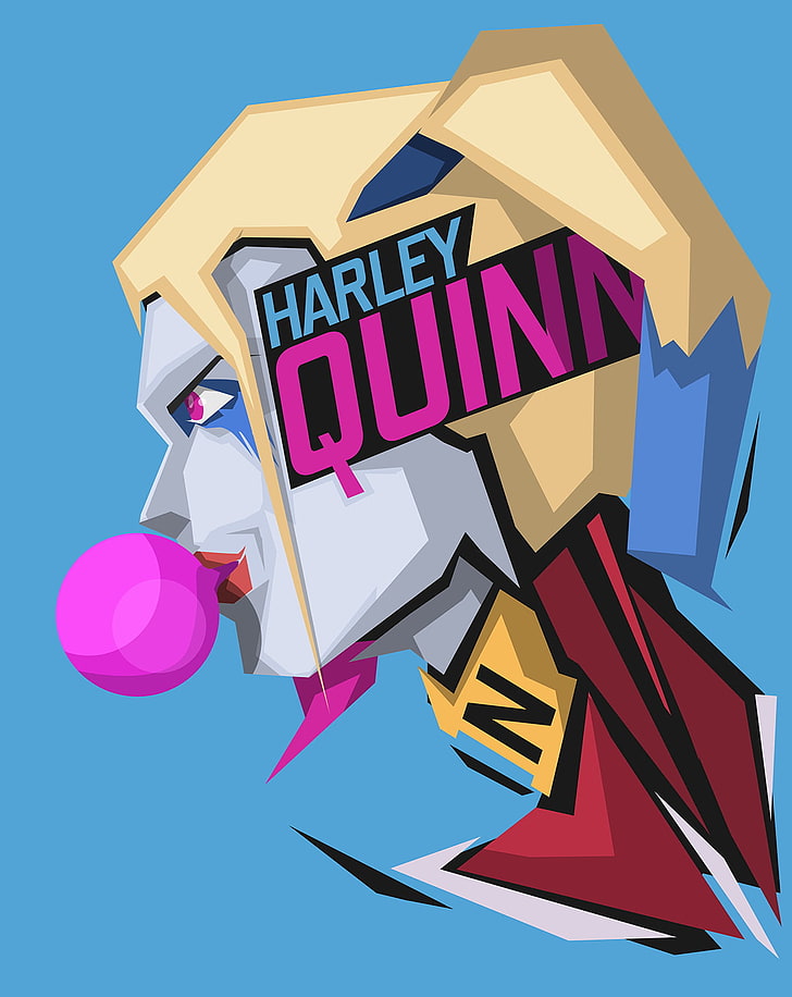 Harley Quinn цифровые обои, Harley Quinn, DC Comics, синий, синий фон, HD обои, телефон обои