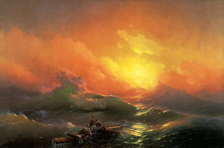 lukisan samudera gelombang karya seni ivan aivazovsky 3541x2338 Alam Lautan HD Seni, laut, lukisan, Wallpaper HD