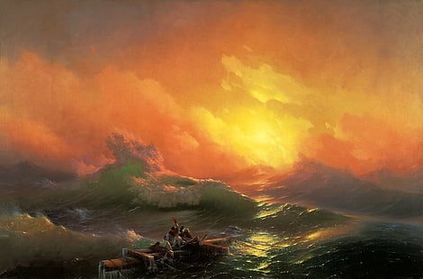 lukisan samudera gelombang karya seni ivan aivazovsky 3541x2338 Alam Lautan HD Seni, laut, lukisan, Wallpaper HD HD wallpaper