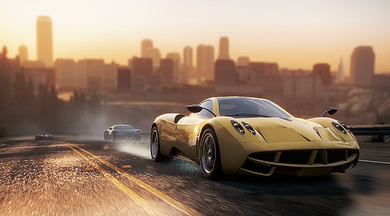 Need For Speed Most Wanted 2, champagne-metallic Pagani Huayra coupe, Games, Need For Speed, Racing, most wanted 2, NFS Game, NFS MW2, HD wallpaper HD wallpaper