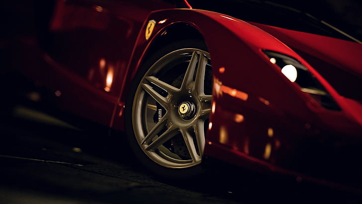 car, Ferrari Enzo, tires, rims, video games, Gran Turismo 5, HD wallpaper