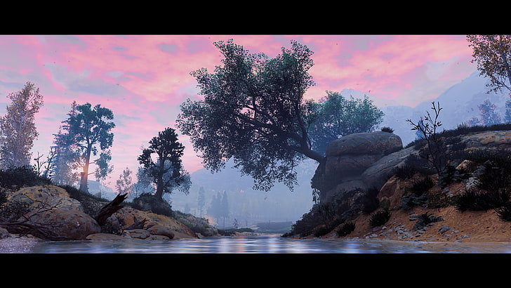 screenshot di albero foglia verde, orizzonte zero alba, 4K, videogiochi, arte digitale, Horizon: Zero Dawn, Sfondo HD