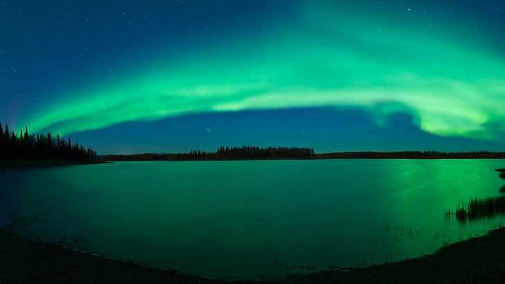 aurora, borealis, lampu, utara, kutub, Wallpaper HD