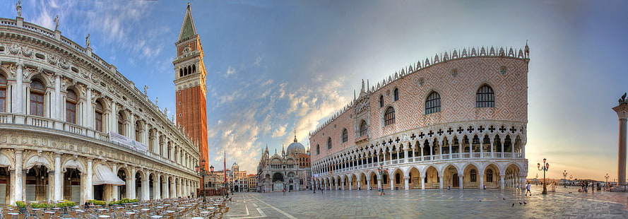 Big Ben Londres, Italia, panorama, Venecia, café, el campanario, el Campanile, el Palacio Ducal, la Piazza San Marco, Fondo de pantalla HD HD wallpaper