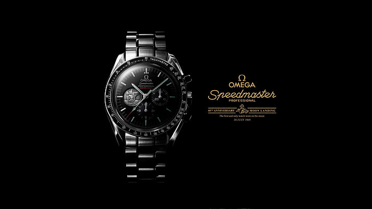 round black Omega chronograph watch, watch, 1969, Chronograph, OMEGA, speedmaster Professional, moon landing watch, HD wallpaper