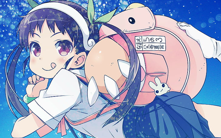anime girls, anime, Monogatari Series, Hachikuji Mayoi, backpacks, HD wallpaper